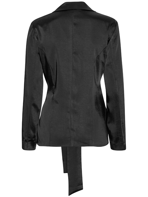 Karmamia Rex Tie Blazer, Black Rich Satin